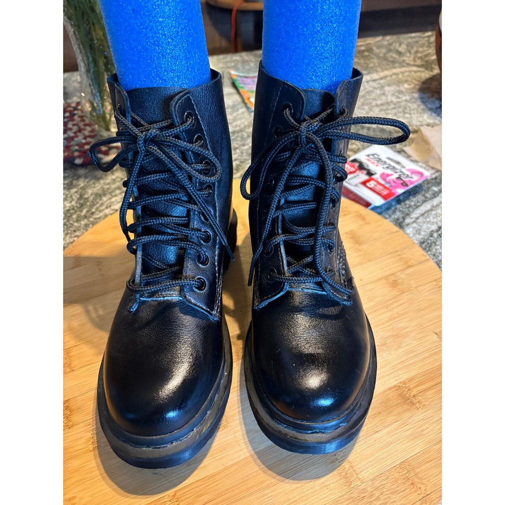 Dr Martens 1460 Pascal Mono Black Leather Combat Boots Womens US 5 UK 3